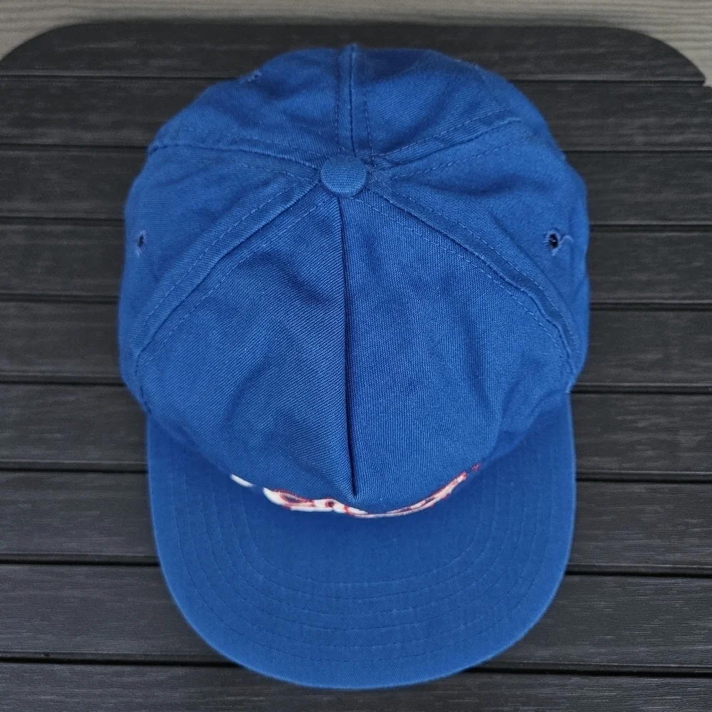 Vintage 90s Cheers Boston TV Show Restaurant Snapback Hat Cap Made in USA Blue